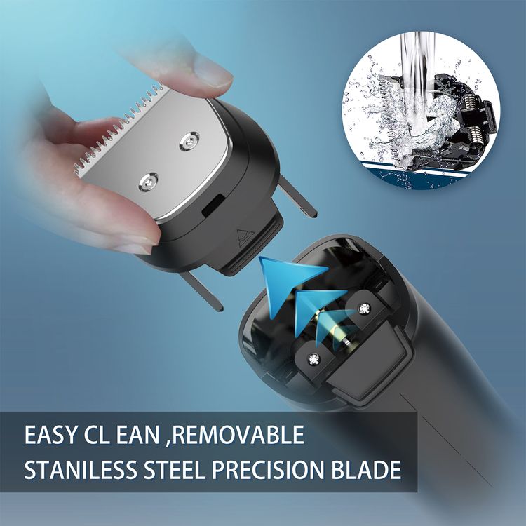 Porodo Lifestyle Multipurpose Beard Trimmer with Up to 120 Minutes Working Time, Stainless Steel Blade Material, 600mAh Battery Capacity, Digital Display, Wide T-Blade - Black