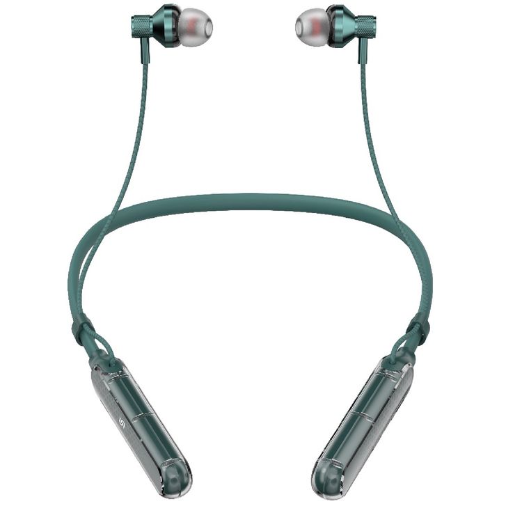 Porodo Soundtec SV Pro Neckband Earphones ENC with 5 Voice Effect Modes, Magnetic Earbuds, 250mAh Battery Capacity, Up to 30 Hours Playtime - Green