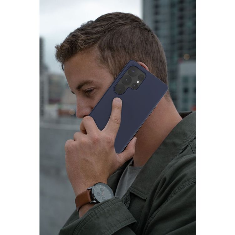 Levelo Iris Case for Samsung Galaxy S25 Ultra with MagSafe Compatibility, Premium Liquid Silicone Material, Impact-Resistant Corners, Metal Camera Ring, Strong MagSafe Magnet - Blue