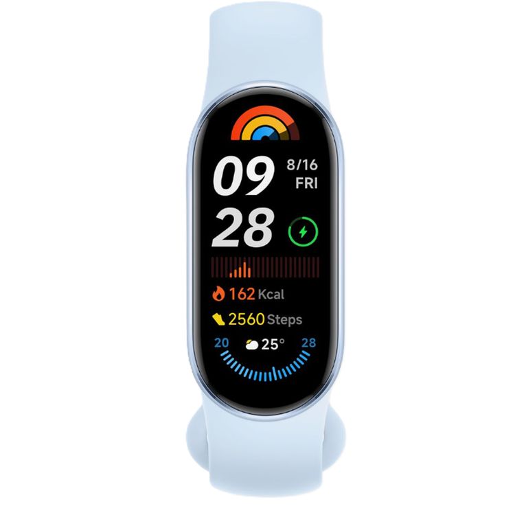 Xiaomi Mi Band 9 Activity Tracker, 21 Days Battery Life, 1h Recharge, 5ATM Water Resistant, Magnetic Charging, Android & iOS Compatible - Arctic Blue