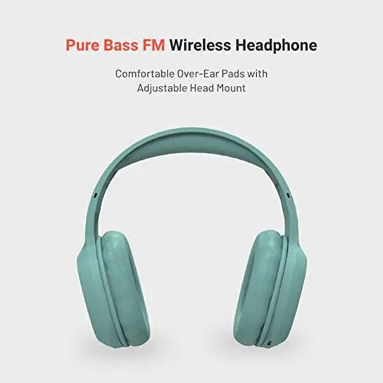 Porodo Soundtec Wireless Headphones with Noise Cancelling, Active Siri, Pure Bass, 2 Hours Charging Time, 12 Hours Playtime, 400mAh Battery Capacity - Green