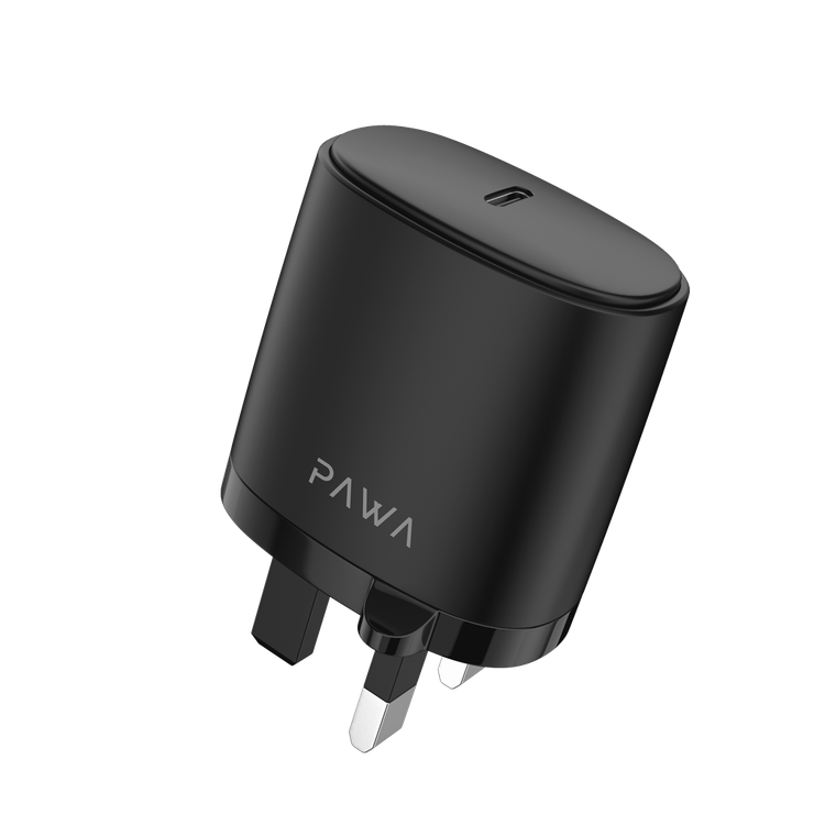 Pawa Solid Travel Charger 20W PD With Type-C to Type-C Cable-Black