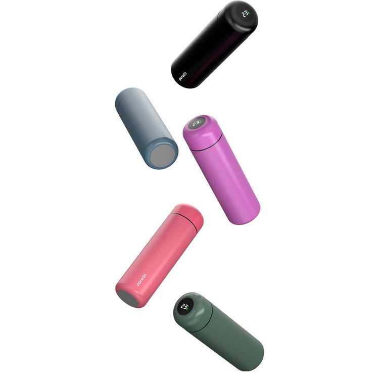 Porodo Smart Water Bottle with 500mL Capacity, Up to 12 Hours Thermal Insulation, LED Touch Display, 365-Day Battery Life, Stainless Steel Strainer, Non-Slip Base - Green
