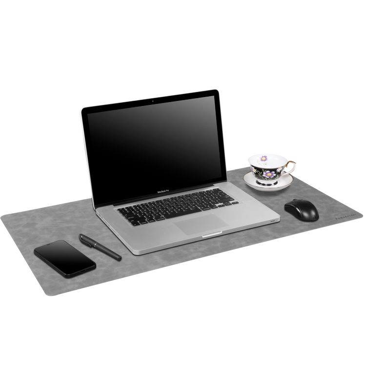 Powerology Vegan Leather Desk Pad - Textured Gray