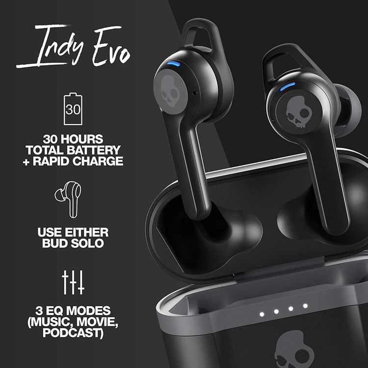 Skullcandy Indy Evo True Wireless In-Ear Earphones (S2IVW-N740) - True Black