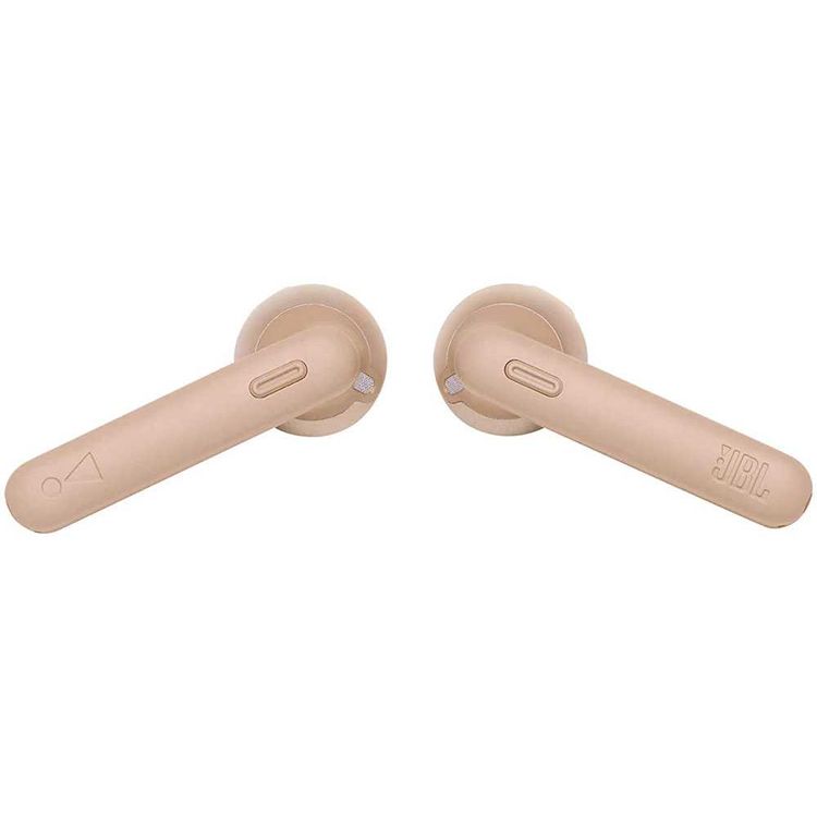 JBL T225 True Wireless Earbud Headphones, Pure Bass Sound, Bluetooth, 25-hours Battery Life, Dual Connect, Native Voice Assistant - Gold
