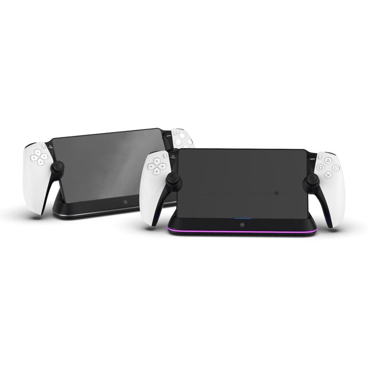 Porodo Gaming PlayStation Portal Charging Dock with Anti Slip Base, Built-in Safeguard, ABS Material, RGB Light - Black 