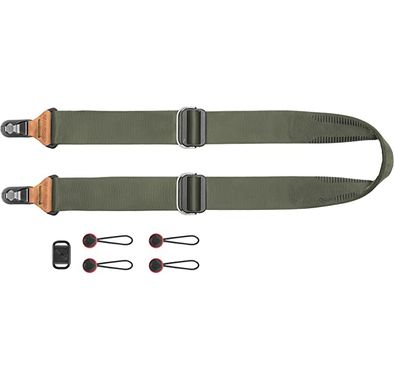 Peak Design SL-SG-3sage Slide Camera Strap, nylon webbing, strong, removable anchor connectors - green (Sage)
