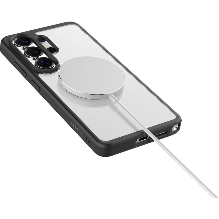 Levelo Solo MagSafe Matte Case for Samsung S26 Ultra, 3H Anti-Scratch Coating, Shock-Resistant Bumper, Raised Bezels for Camera & Screen, Drop Protection - Black