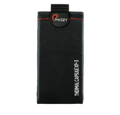 Phoozy XP3 Series Thermal Mobile Phone Case Capsule with Internal Stash Pocket, Insulated Ultra-Slim Weatherproof Pouch, Extends Battery Life, Drop Protection - Black (Medium)