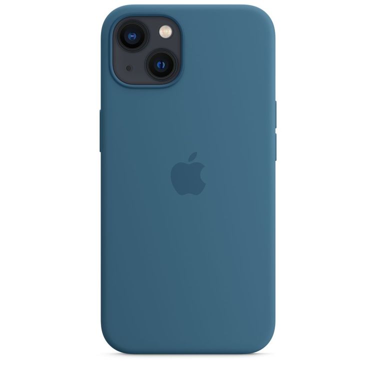 Apple Silicone Case with MagSafe Compatible for iPhone 13 (6.1") – Blue Jay