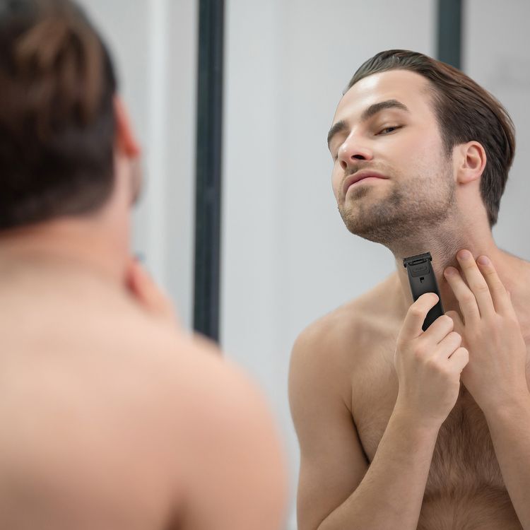 Porodo Shapetrim Dual-Blade Trimmer with Wet & Dry Shaving, 600mAh Battery, Secure Travel Lock, 5W Rated Power, 1, 2, 3 & 4mm Combs Included, 2 Hours Working Time, USB-C Fast Charging - Black