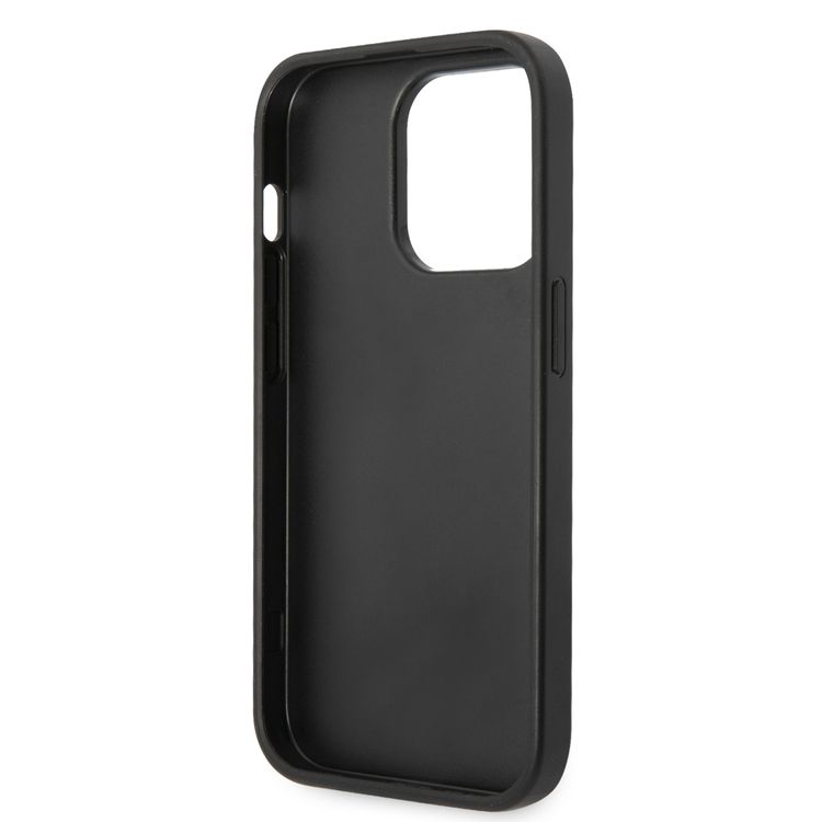 Ferrari Genuine Leather Case Vici Perforated iPhone 14 Pro Max - Black