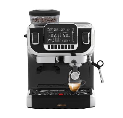 Lepresso Espresso Coffee Maker with Bean Grinder and LCD Display, Adjustable Grinder, Patented Design, Single Boiler Type - Black