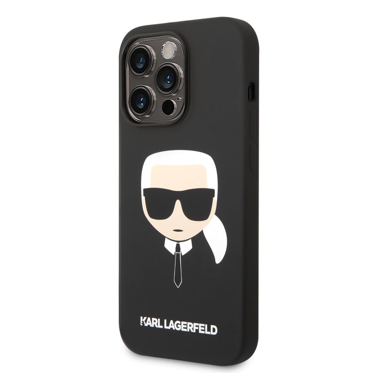 Karl Magsafe Compatibility Liquid Compatible with Silicone Case with Karl Head iPhone 14 Pro Compatibility - Black