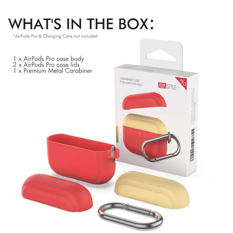 AhaStyle Premium Silicone Two Toned Case with Anti-Lost Keychain Compatible for AirPods Pro, Scratch Resistant, Shock Absorption, Drop Protection, & Dustproof