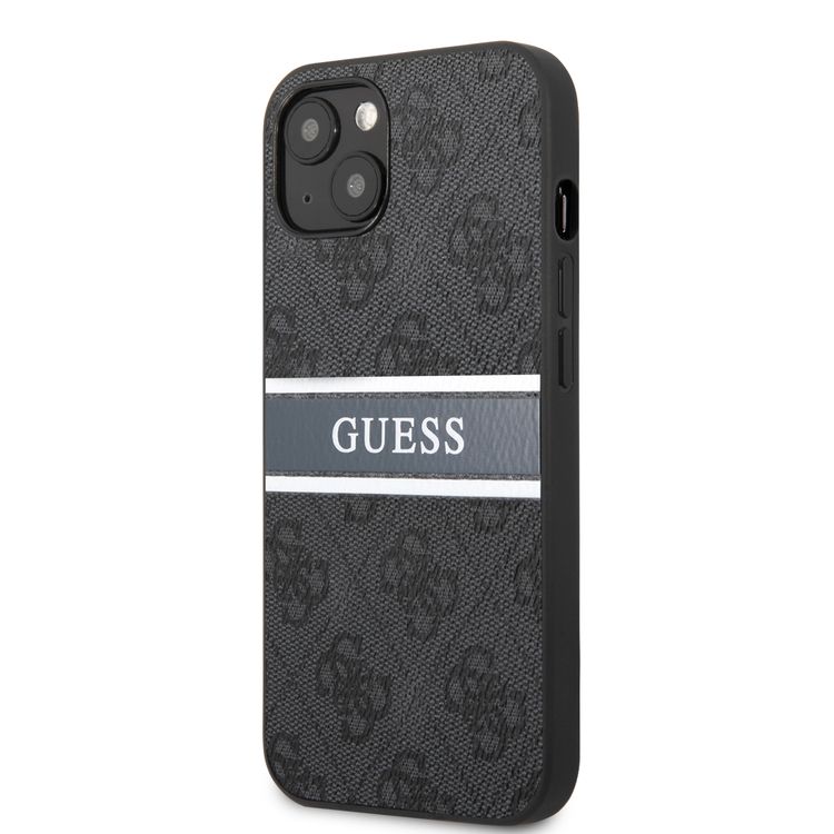 CG MOBILE Guess 4G PU Leather Case with Printed Stripe Compatible for iPhone 13 Mini (5.4") Anti-Scratch, Easy Access to All Ports, Shock Absorption