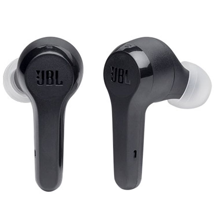 JBL T215 TWS سماعات أذن داخلية لاسلكية حقيقية ، صوت جهير نقي ، سماعات بلوتوث ، بطارية 25 ساعة ، توصيل مزدوج ، متوافق مع نظامي Android و iOS - أسود