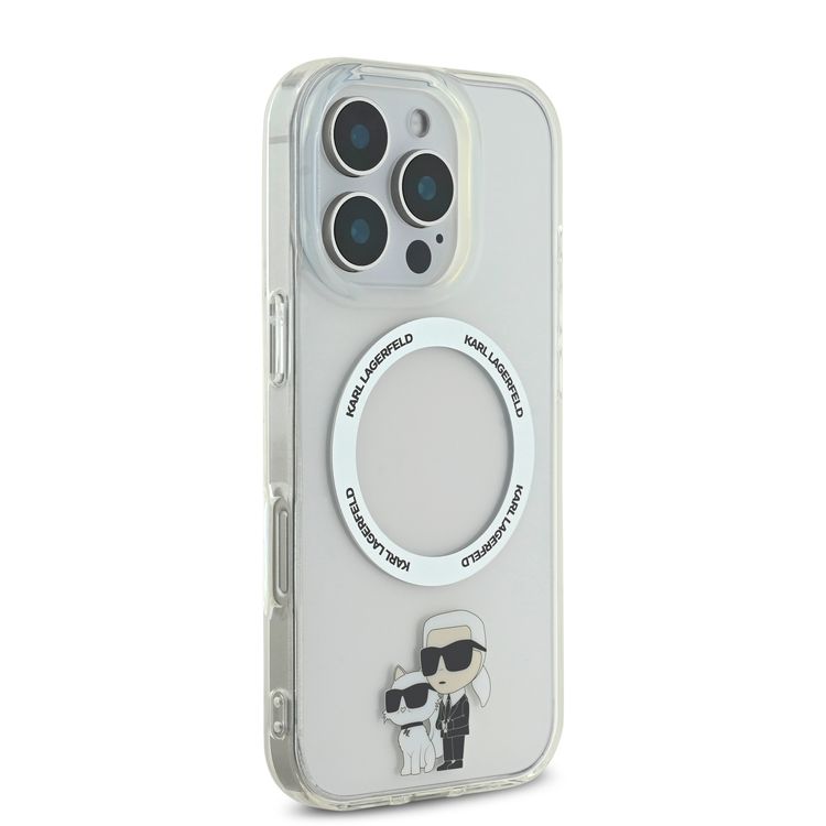 KARL LAGERFELD Magsafe IML Hard Case with NFT KARL & CHOUPETTE for iPhone 16 Pro Max - Clear