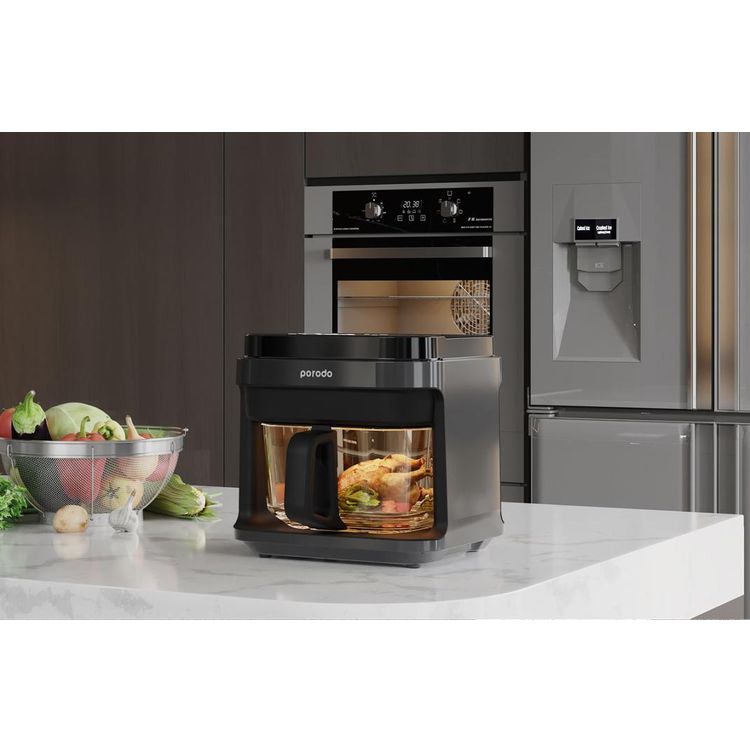 Porodo LifeStyle Glass Pot Air Fryer 5.5L 1200W - Black
