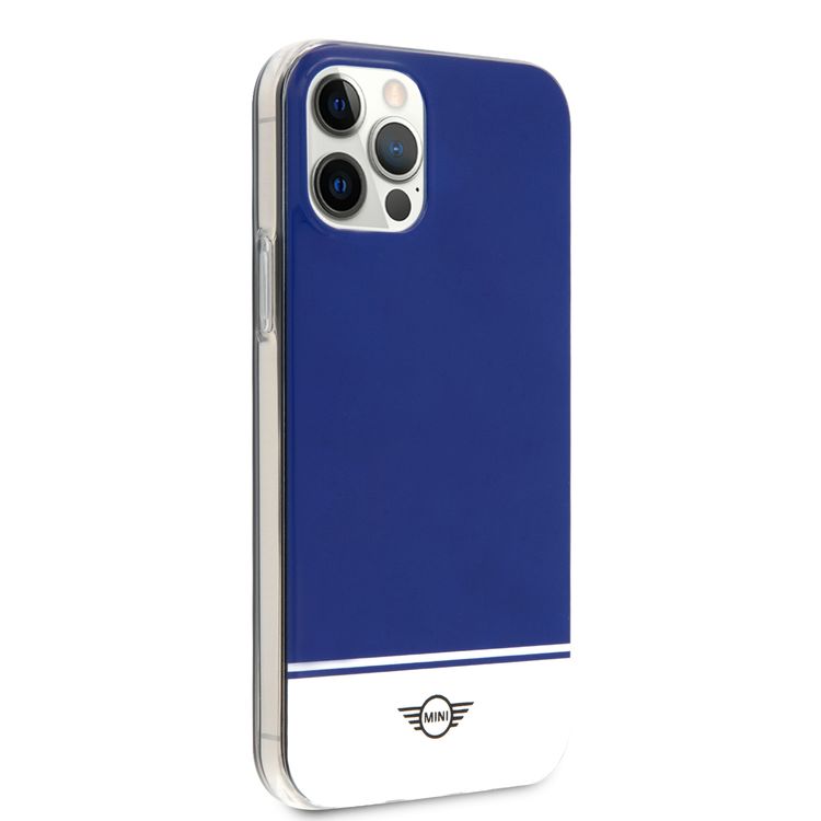 Mini Cooper PC/TPU Bottom Stripe Hard Case for iPhone 12 / 12 Pro (6.1") - Navy Blue