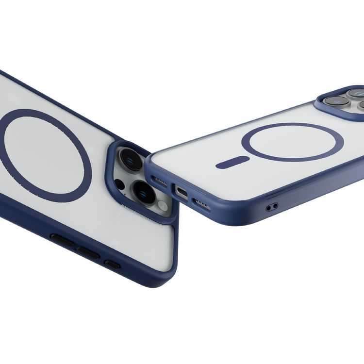 Levelo MagSafe Solo Case for iPhone 16 Pro, Clearview Technology, 3H Scratch Resistance, Hybrid Construction - Deep Blue