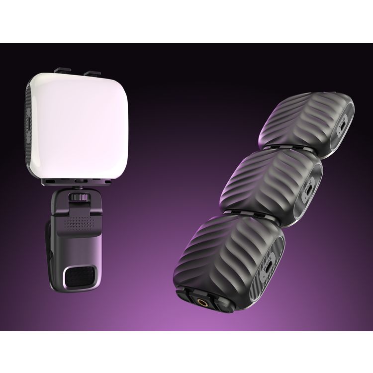 Porodo Lifestyle Clip-On Fill Light with 3 Color Temperatures, 1000mAh Battery Capacity, Up to 24 Hours Working Time, 3 RGB Lights, Wide Compatibility, 4W Power - Black