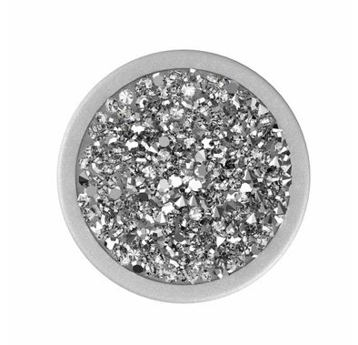 Nuckees Diamond Cluster Stand & Grip w/ Snug-hug Technology Compatible for Smartphones - Reusable & Magnetic Mount Friendly Kickstand - 360° Viewing - 4-way Locking Stand - Silver