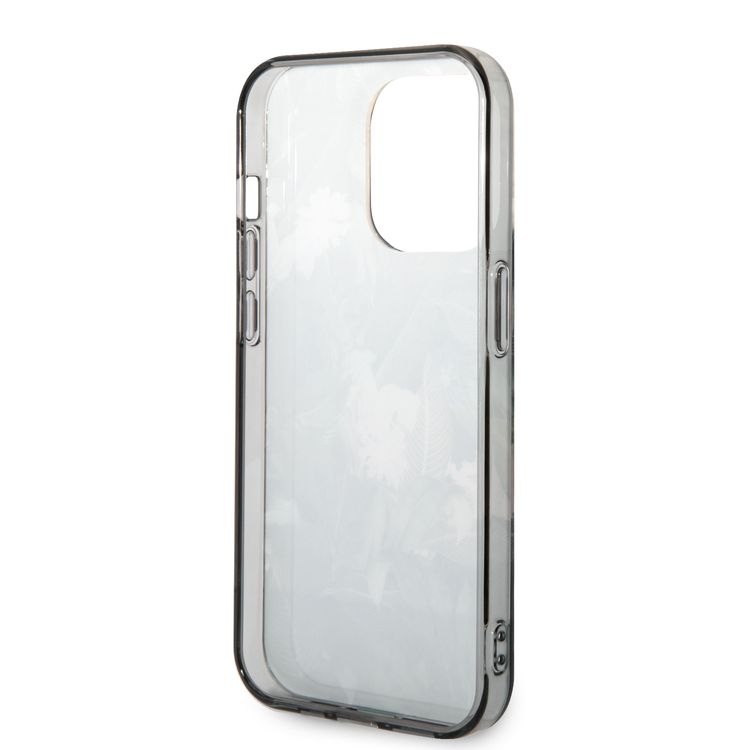 Guess PC/TPU IML Case with Double Layer Electroplated Camera Outline & Jungle Design iPhone 14 Pro Compatibility - Green