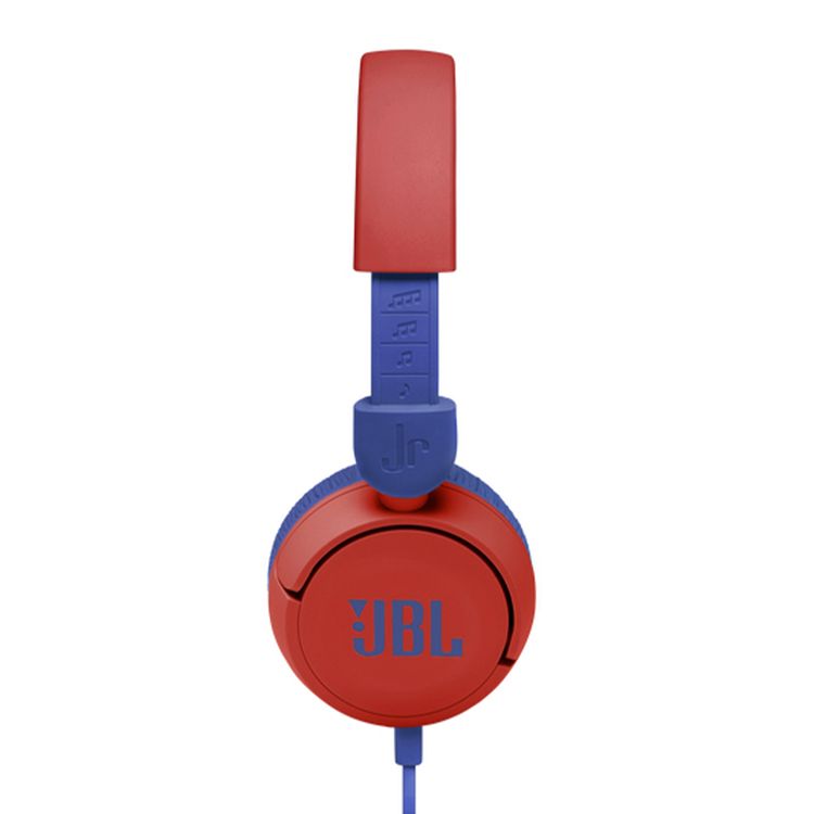 JBL Junior 310 Wired Kids Headphones with Built-In Microphone, Comfortable Fabric Headband, Tangle Free Cable - Red
