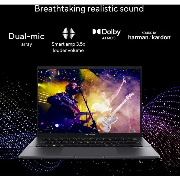 ASUS Zenbook 14 OLED Laptop UM3402YA - AMD Ryzen R5-7340U, 8GB RAM, 512GB SSD, AMD Radeon Graphics, 14-inch 3K OLED, Windows 11 Home - Jade Black