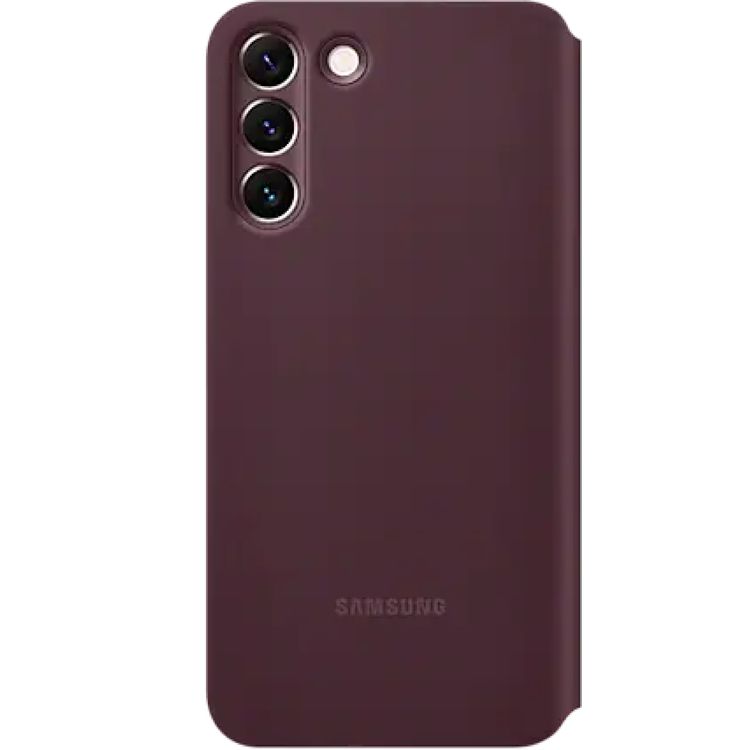 Samsung ZS906CEEGWW S22+ Smart Clear View Cover Samsung Galaxy S22 Plus, Easy phone control, notification, Lightweight Stylish Design - Burgundy