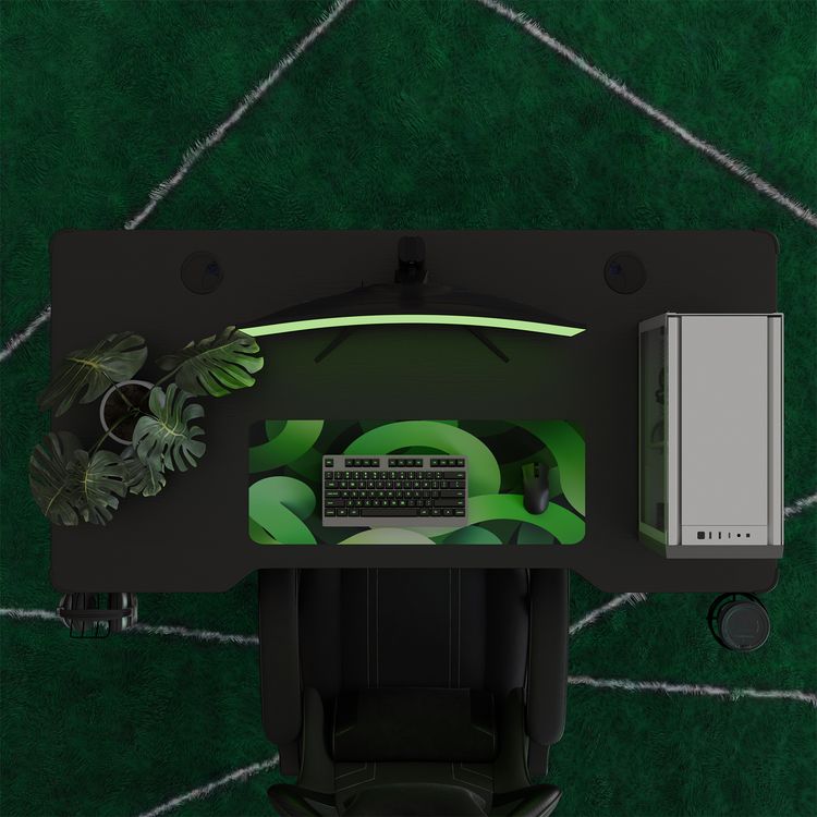 Green Lion ENGIMA 27'' Gaming Monitor with 1080P Full HD Resolution, 1800R Curved Screen, Ultra-Slim Bezel, 5ms Blur-Free Motion, Adjustable Height, Built-in Cable Hook, Wall-Mount Ready, AMD FreeSync, VA Panel Type - Black