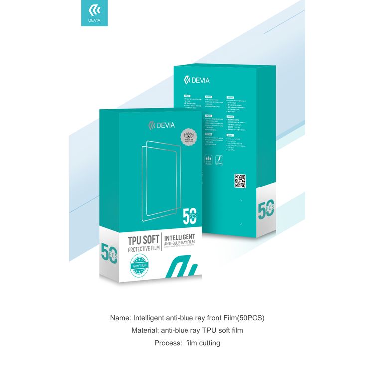 Devia Intelligent Anti-Blue Ray Front Film ( 50pcs ) - Crystal Clear