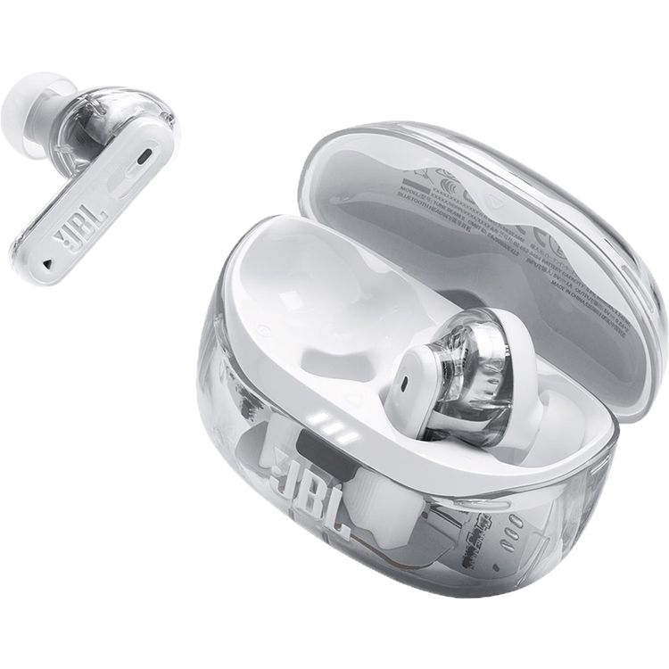 JBL Tune Beam 2 True Wireless Noise Cancelling Earbuds with Multi-Point Connection & Fast Pair Enabled by Google, JBL Headphones App, 48 Hours Battery Life - Ghost White