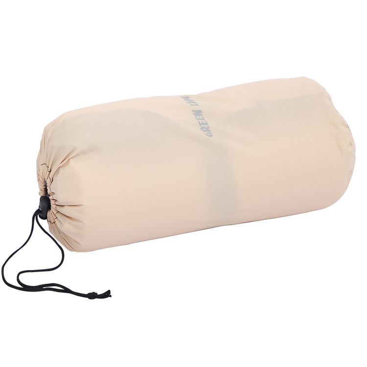 Green Lion Inflatable Camping Pillow with Cushioned Foam Layer, Soft & Skin-Friendly, 5-Layer Construction, Ergonomic Neck Support, 10s Quick Self-Inflating, Carry Bag Included, Cushioned Foam Layer - Beige