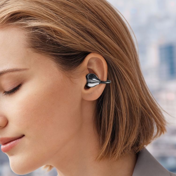 Green Lion Malibu Wireless Earbuds with Voice Assistant, Lightweight Design, Clear Voice Calls, Open-Ear Audio, Bluetooth Version 6.0, 180 Days standby Time, Up to 12 Hours Playtime, Type-C Charging Port, Smart Touch Control - Black