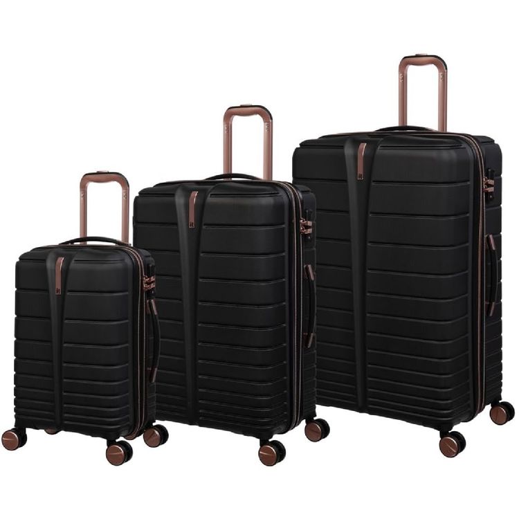 it Luggage Fascinate ABS Hard Case, Expandable Trolley with TSA Lock, 8 Spinner Wheels - Black