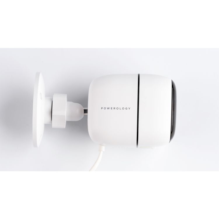 Powerology Security Outdoor Camera  with 110° Wide-Angle Lens, Full HD 1080P Resolution, Up to 10m Night vision, Two-Way Talk, Motion Sensor - White