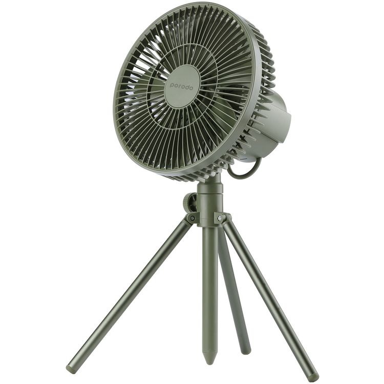 Porodo LifeStyle Outdoor Camping Fan with Remote and LED Light 10000mAh - Green
