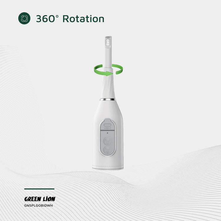 بيديه محمول جرين لايون سبلاش جو، مناسب للسفر، دوران 360°، مدمج وخفيف الوزن، وضعيتان للرش - أبيض