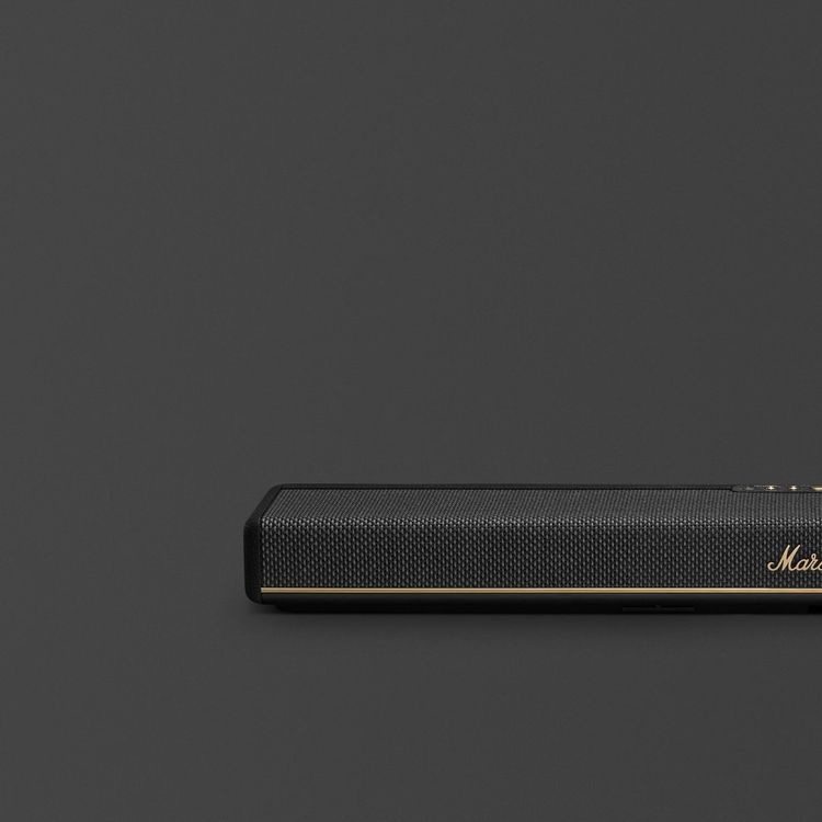 مارشال هيستون 60 ساوندبار تلفزيون مع مضخمات ثنائية 3 بوصة، إصدار البلوتوث 5.3 وواي فاي 6، مجال تردد 45 هرتز - 20 كيلو هرتز، يشمل قطع التثبيت على الحائط، يدعم صيغ الصوت دولبي أتموس وDTS:X، صوت غامر - أسود