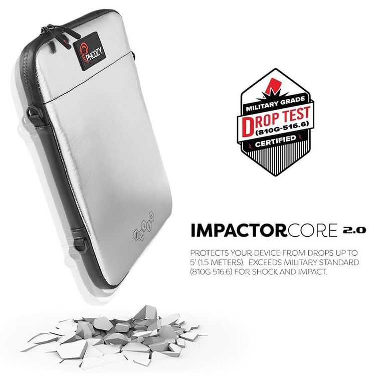 Phoozy Thermal iPad/Tablet Case Capsule, Prevents Overheating & Freezing, Floating Case Bag, Ultra-Slim Bags with Adjustable Shoulder Strap with iPad/Tablet (11") Silver