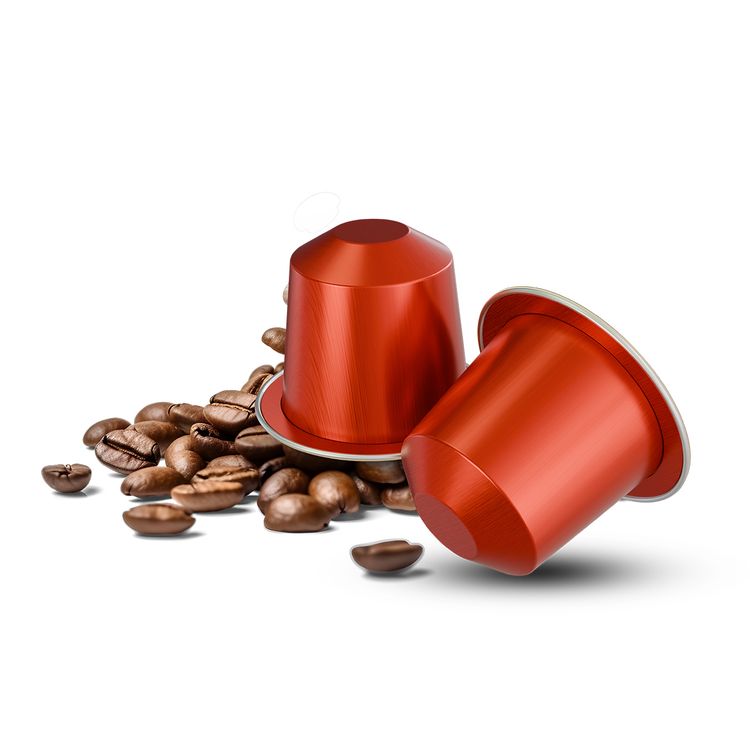 LePresso Aluminum Capsules for Nespresso, Ethiopia Origin, Floral & Fruity Flavor Notes, 100% Arabica, Medium Roast Level, 10 Capsules per Pack - Red