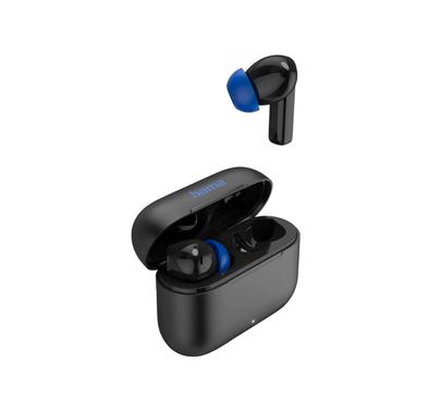 سماعات هاما باشن كلير II مع تقنية ANC و ENC، تعمل بإصدار البلوتوث 5.3، منفذ شحن Type-C، مسافة انتقال 10 أمتار، وقت شحن 2.5 ساعة، وقت تحدث 20 ساعة، وأوامر صوتية لـ Apple Siri و Google Assistant - أسود