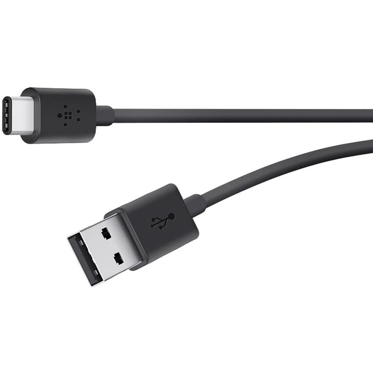 Belkin USB-A to USB-C Charging Cable 3A, Charge and Sync Cord, 480 Mbps Data Transfer Speeds, Reversible USB-C Connector, Fast Charging Cable Compatible for Type-C Devices - Black