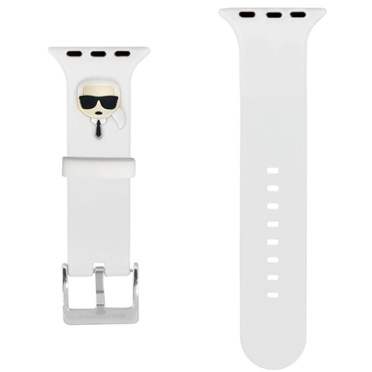 Karl Lagerfeld Strap Silicone Karl Head Logo For Apple Watch 38/40MM  -White