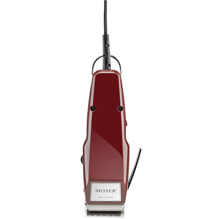Moser 1400-0050 Professional Classic Corded Clipper with 2.4m Cable Length, 6000RPM DC Motor, 0.7-3mm Cutting Length, 46mm Top Blade Width, Super Quiet - Burgundy