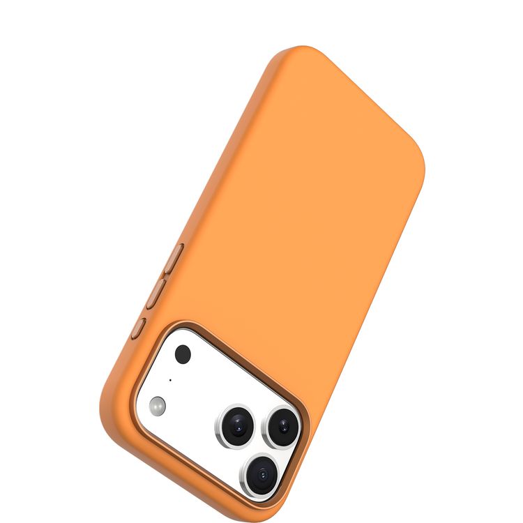 Levelo Iris MagSafe Liquid Silicone Case for iPhone 17 Pro, Strong Magnets, Drop-Tested, Aluminum Alloy Frame for Camera & Buttons, Shock-Resistant Bumper, Premium Silicone Grip - Orange