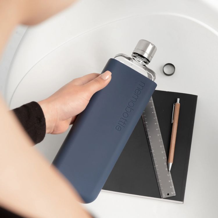 Memobottle Slim Silicone Sleeve with Thermal Insulation, Non-Toxic Material, Drop Protection, Matte Finish, Soft & Stylish - Midnight Blue